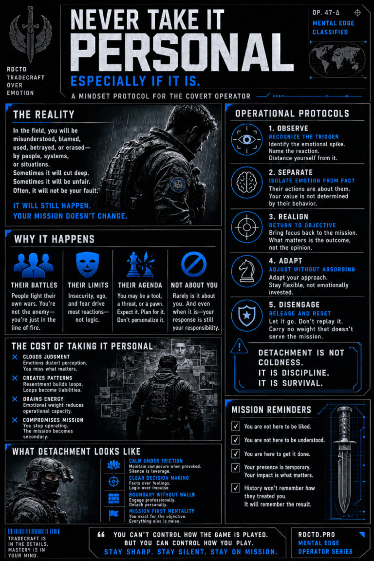Never Take it Personal Infographic PDF | RDCTD Tradecraft