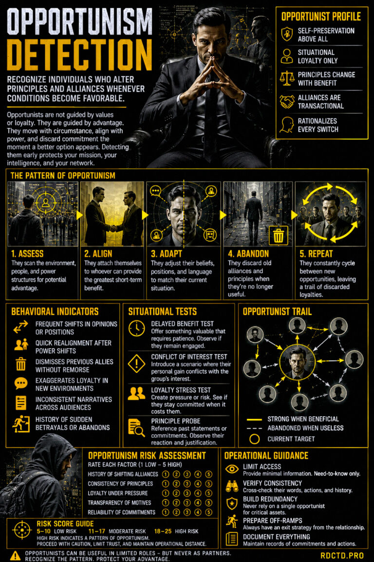 Opportunism Detection Infographic PDF | RDCTD Tradecraft