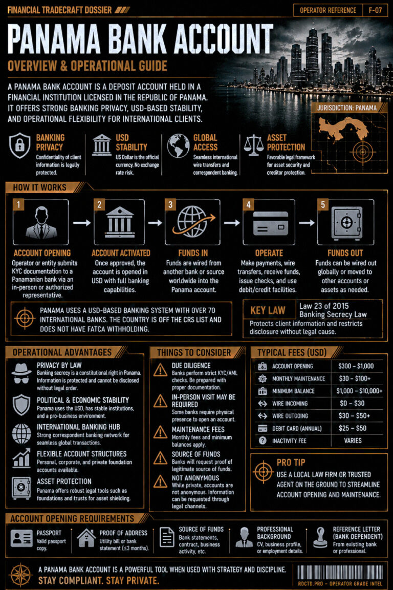Panama Bank Accounts Infographic PDF | RDCTD Tradecraft