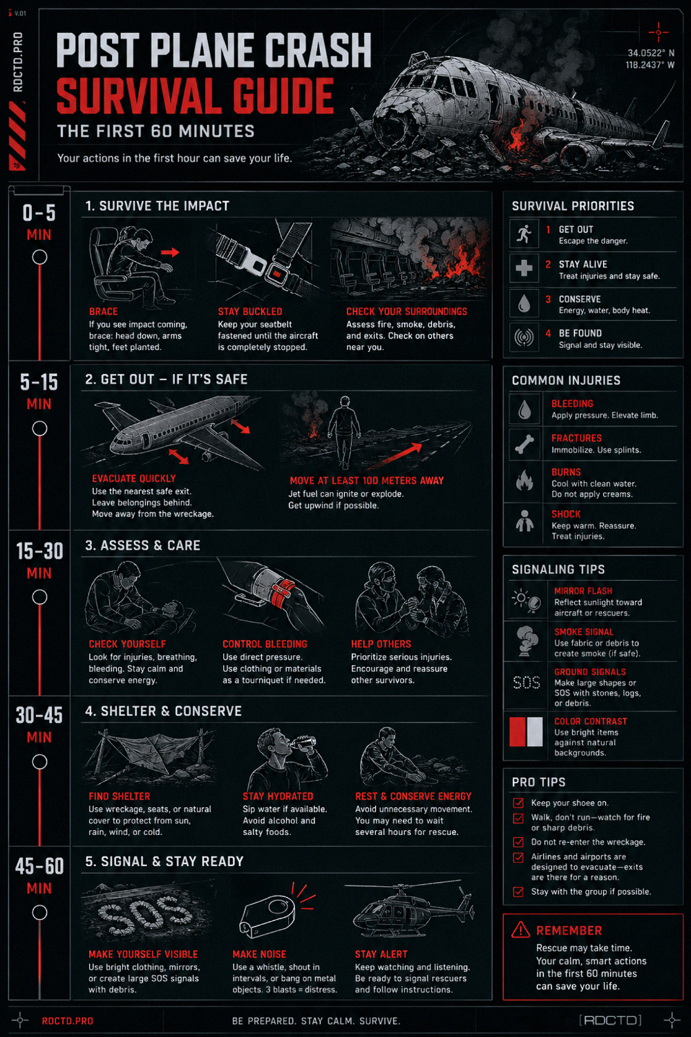 Plane Crash Survival Guide Infograph | RDCTD Tradecraft