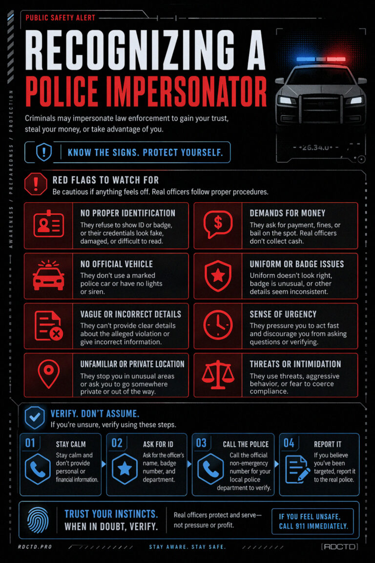 Police Impersonator Infographic | RDCTD Tradecrft