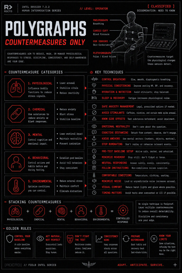 Polygraph Countermeasures Infographic | RDCTD Tradecraft