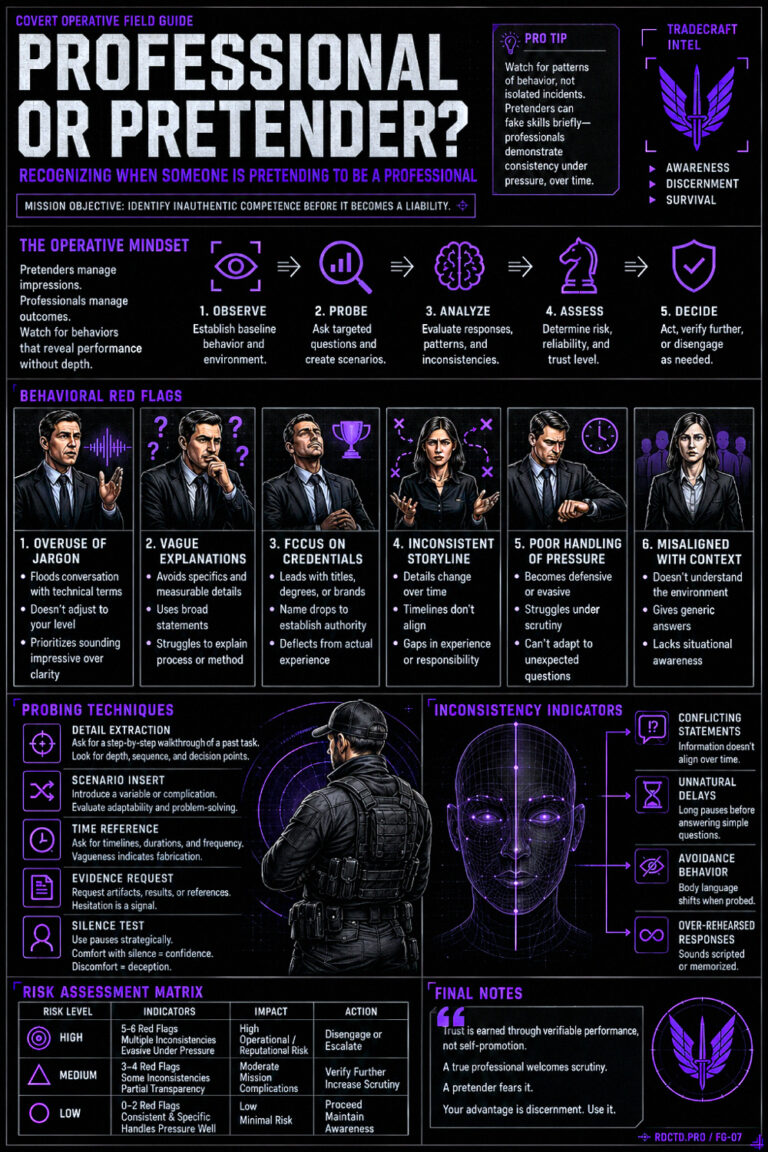Professional or Pretender Infographic| RDCTD Tradecraft