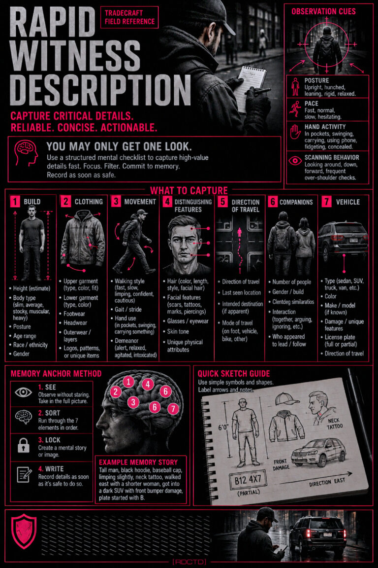 Rapid Witness Description Infographic PDF | RDCTD Tradecraft