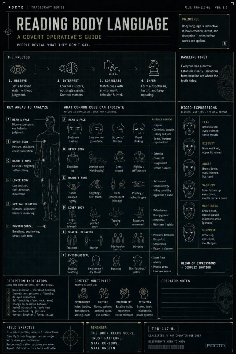 Reading Body Language Infographic | RDCTD Tradecraft