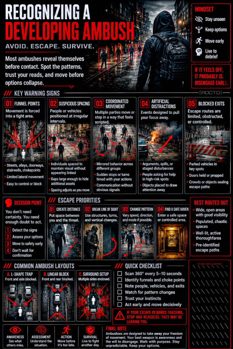 Recognizing an Ambush Infographic PDF | RDCTD Tradecraft