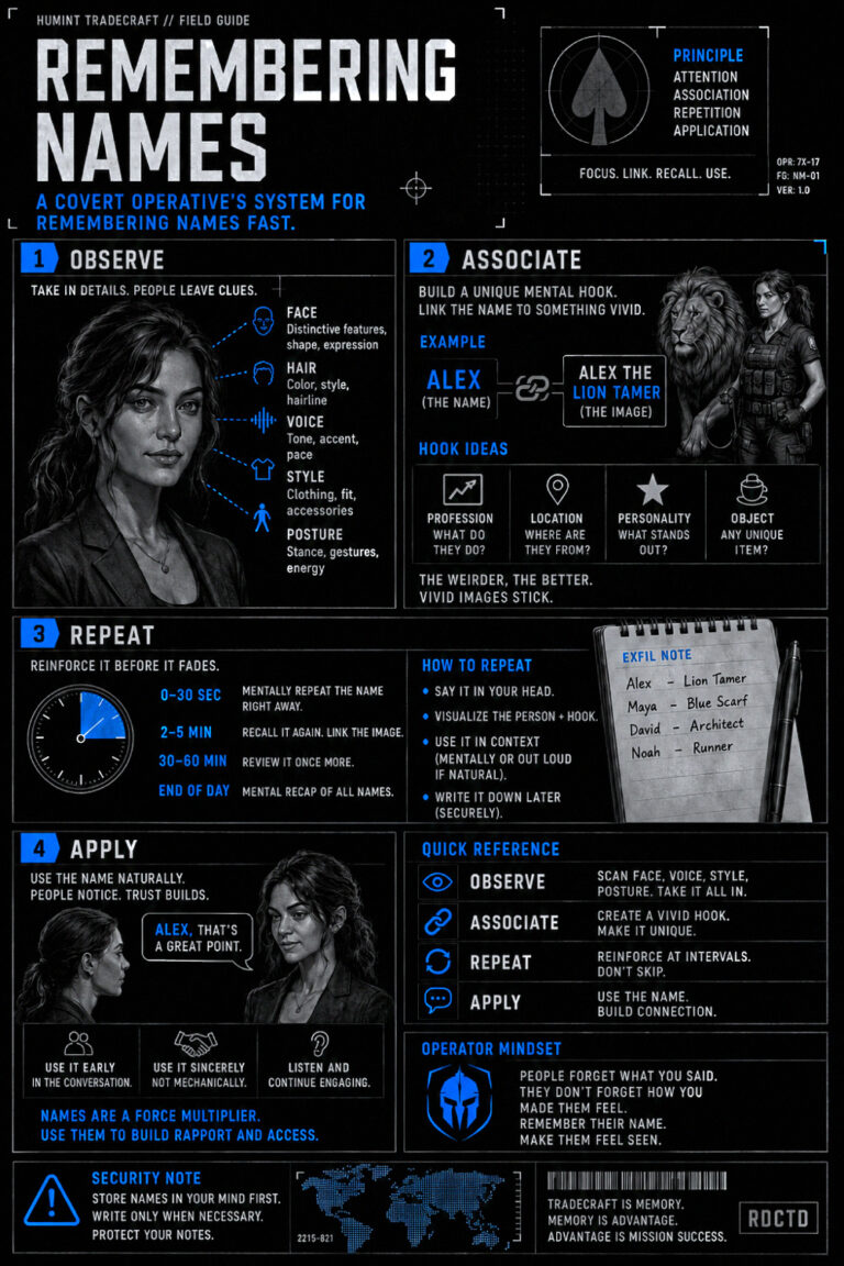Remembering Names Infographic | RDCTD Tradecraft