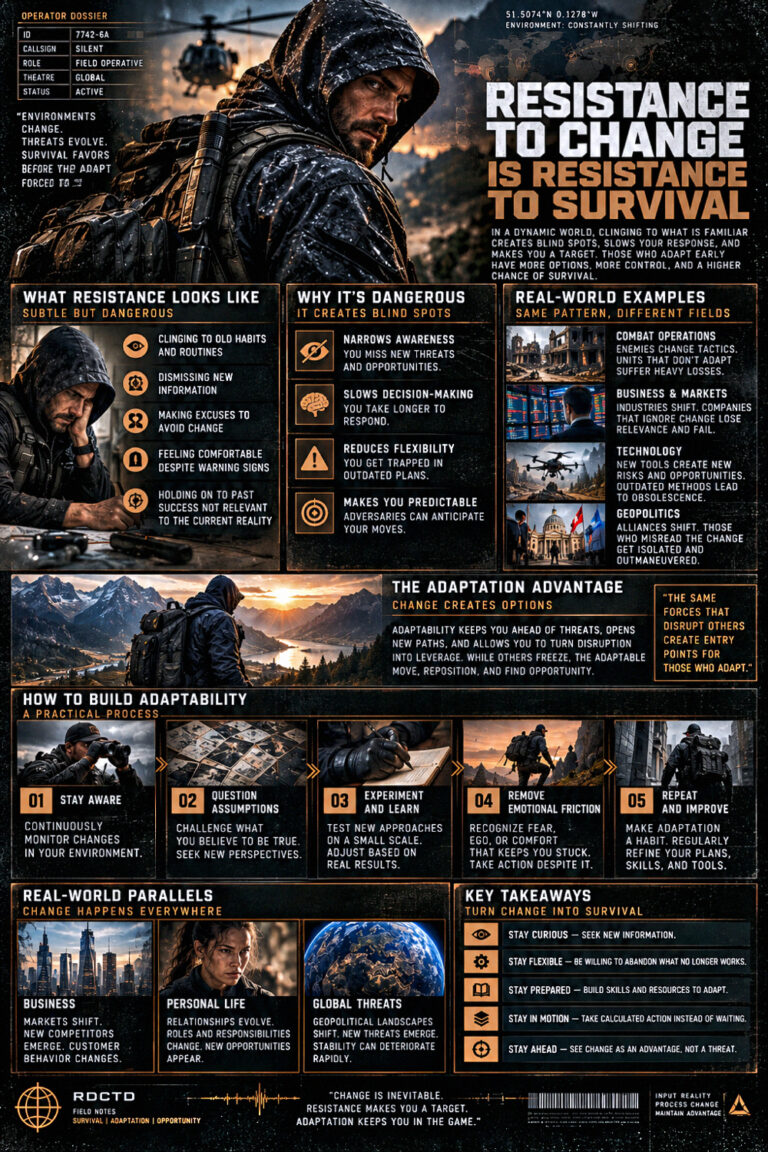 Resistance to Change is Resistance to Survival Infographic PDF | RDCTD Tradecraft