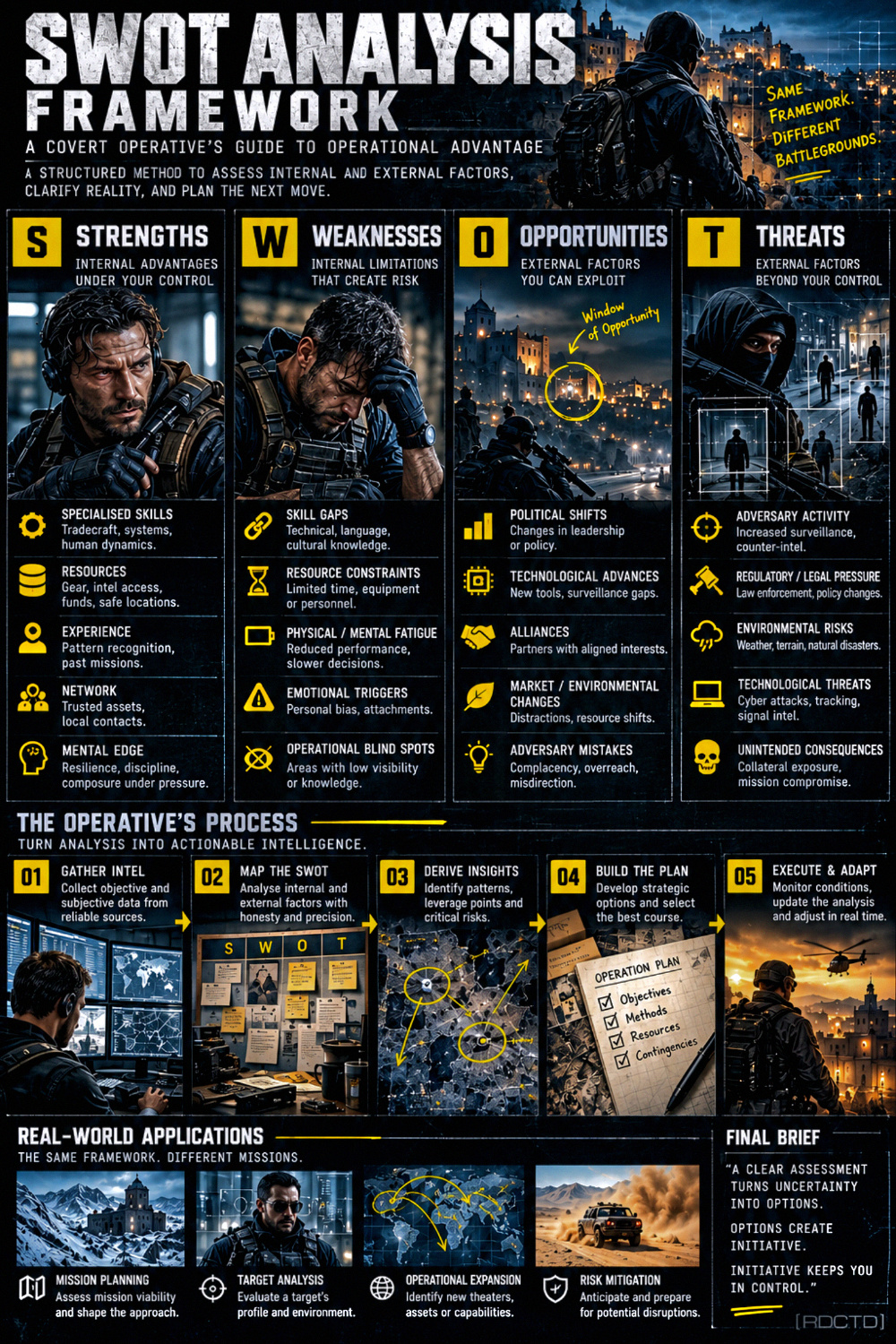 SWOT Analysis Framework Infographic PDF | RDCTD Tradecraft