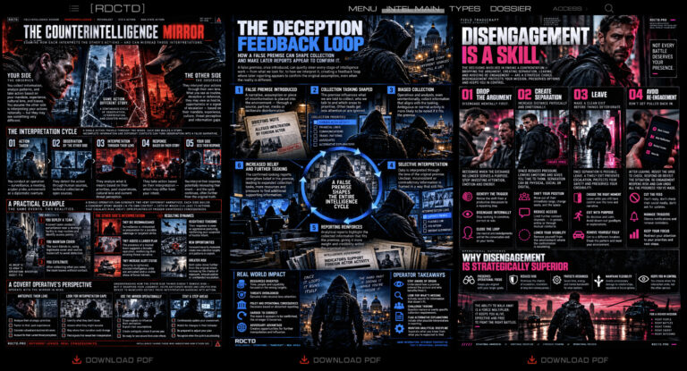 Tradecraft Infographics : The Counterintelligence Mirror Concept, The Deception Feedback Loop, and Strategic Disengagement is a Skill | RDCTD