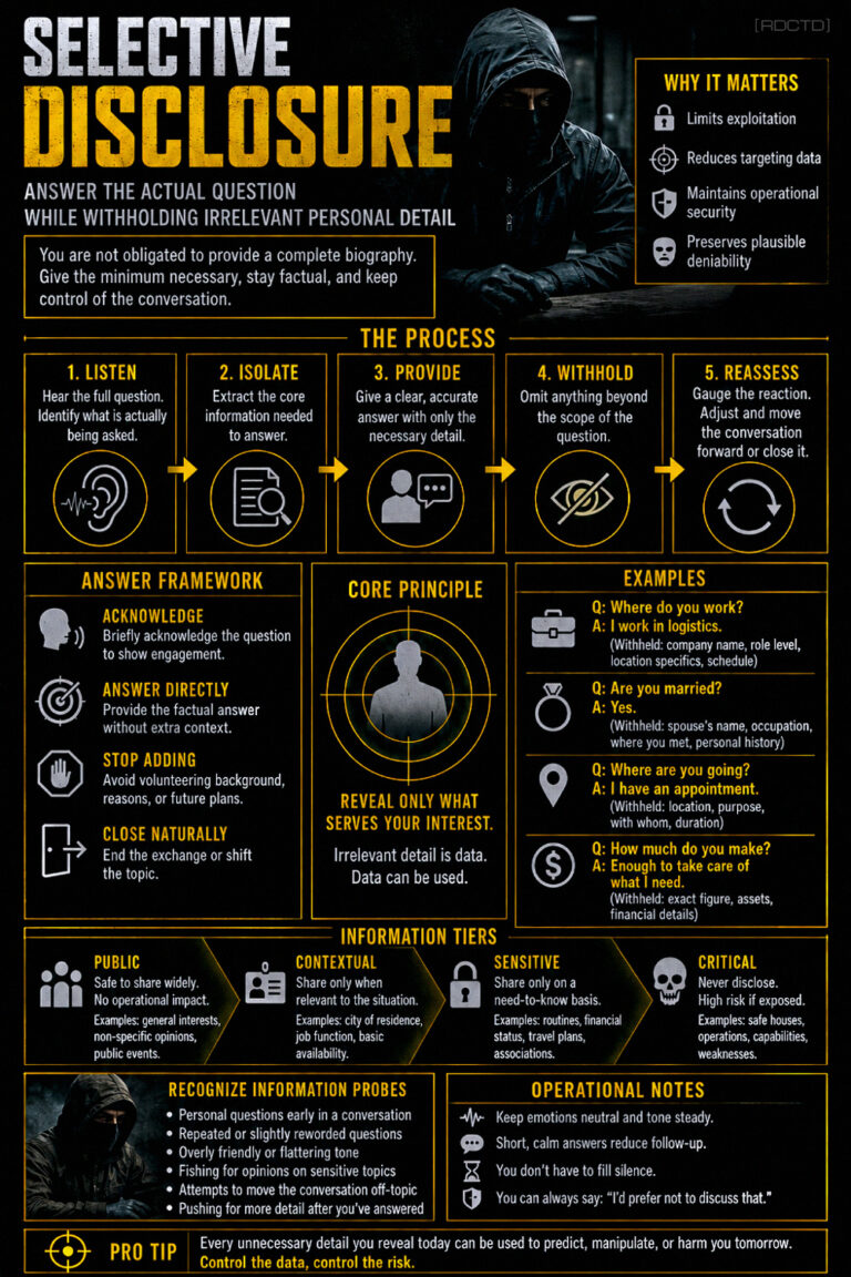 Selective Disclosure Communication Infographic PDF | RDCTD Tradecraft