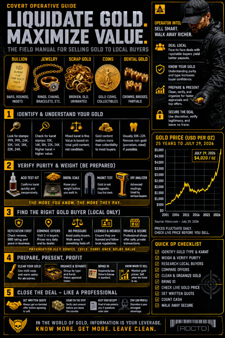 Selling Gold Infographic PDF | RDCTD Tradecraft