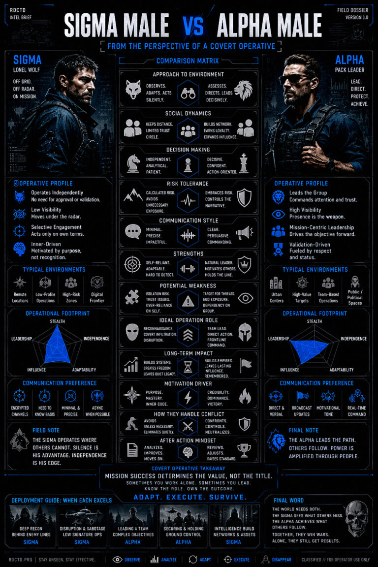 Sigma Male vs Alpha Male Infographic | RDCTD Tradecraft
