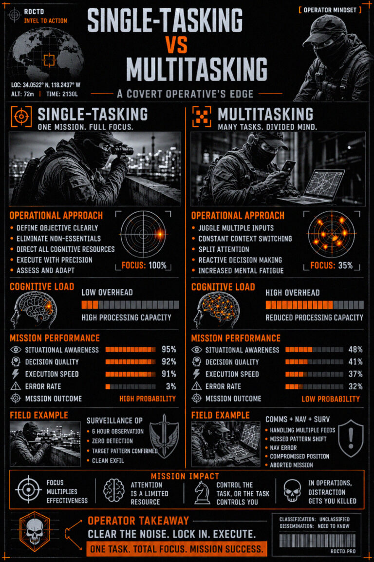 Single-Tasking vs Multitasking Infographic PDF | RDCTD Tradecraf