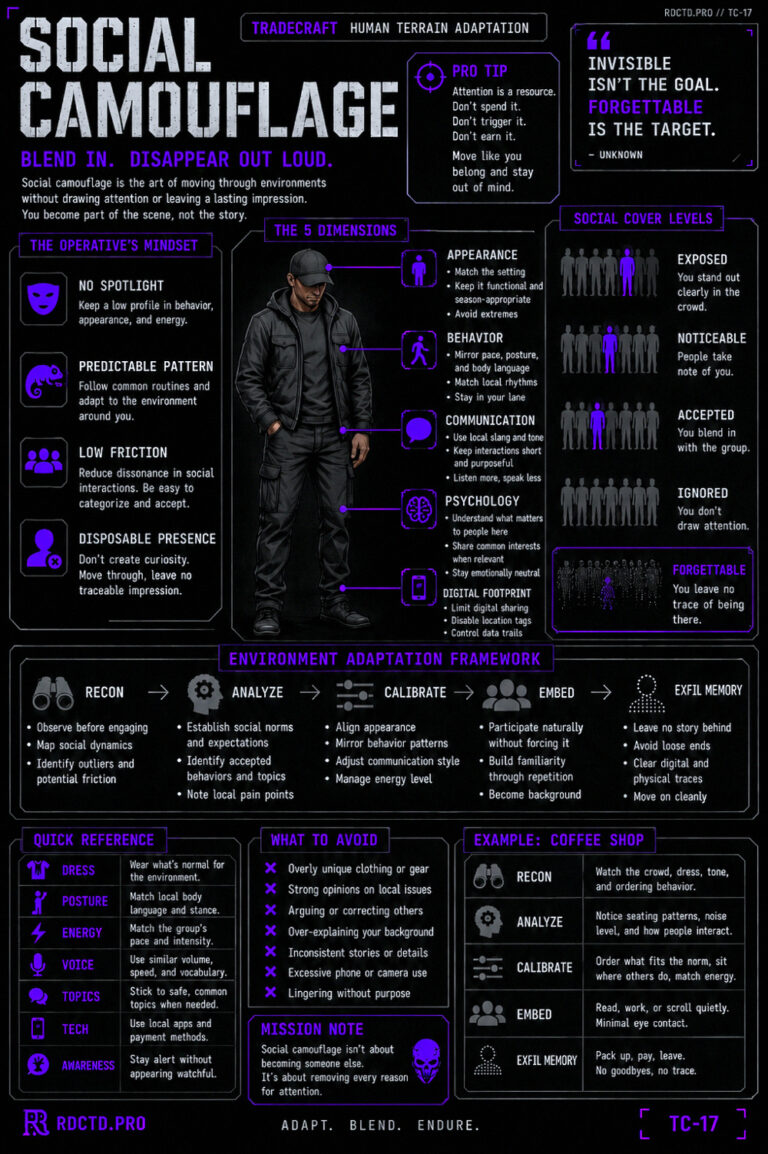 Social Camouflage Infographic | RDCTD Tradecraft