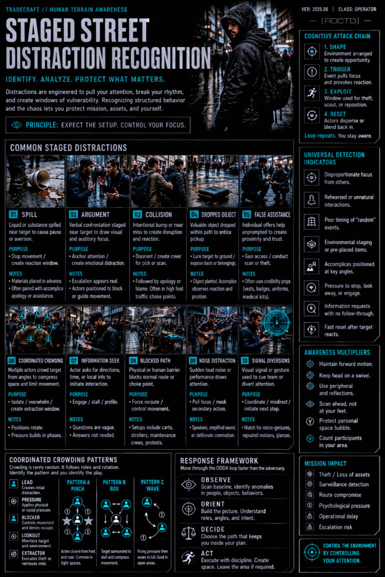 Staged Street Distraction Infographic PDF | RDCTD Tradecraft