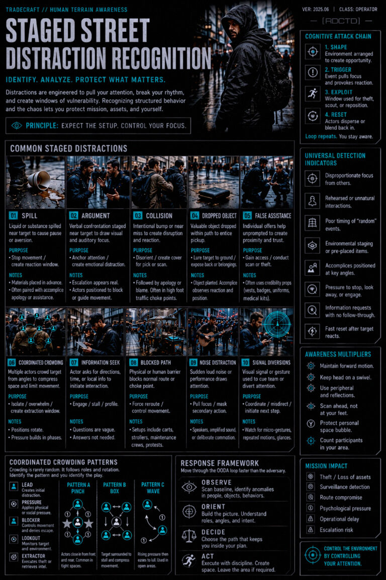 Staged Street Distraction Infographic PDF | RDCTD Tradecraft