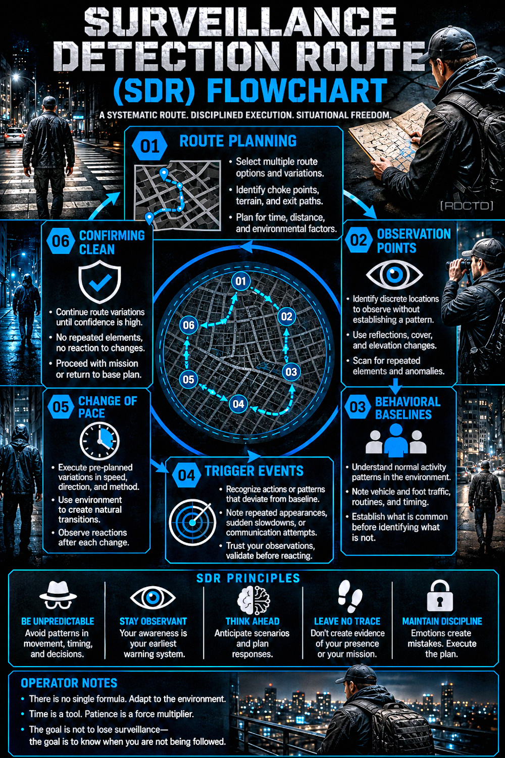 Surveillance Detection Route Flowchart 721 Infographic PDF | RDCTD Tradecraft