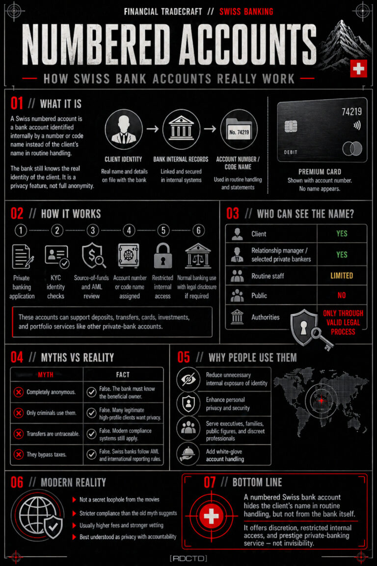 Swiss Numbered Bank Account Infographic | RDCTD Tradecraft