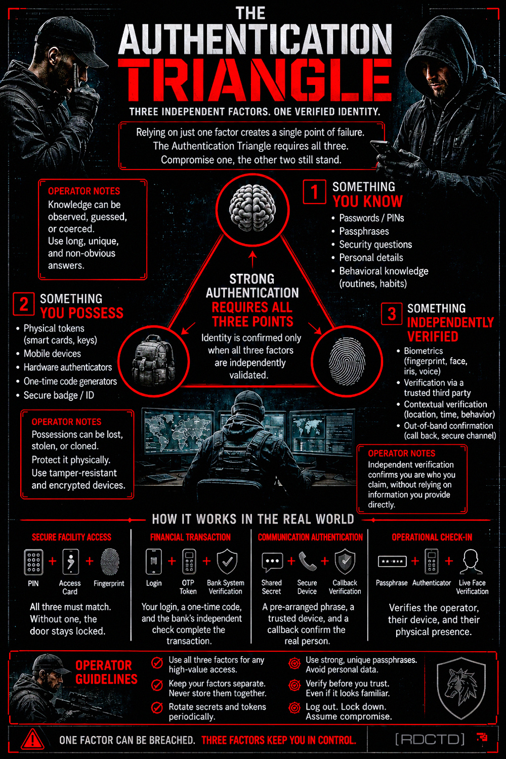 The Authentication Triangle Infographic PDF | RDCTD Tradecraft