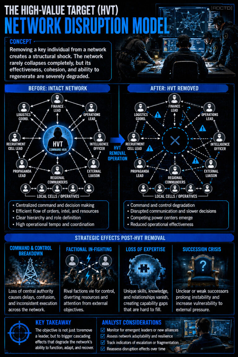 The High-Value Target Network Disruption Model 882 Infographic PDF | RDCTD Tradecraft