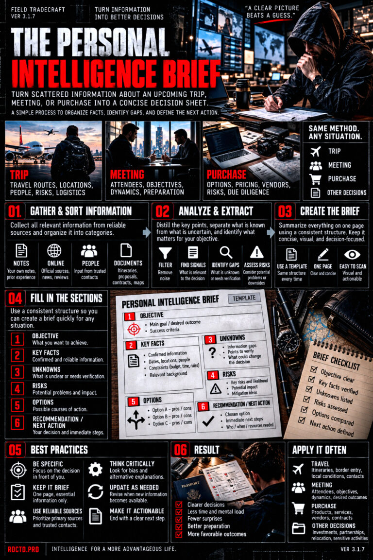 The Personal Intelligence Brief Infographic PDF | RDCTD Tradecraft