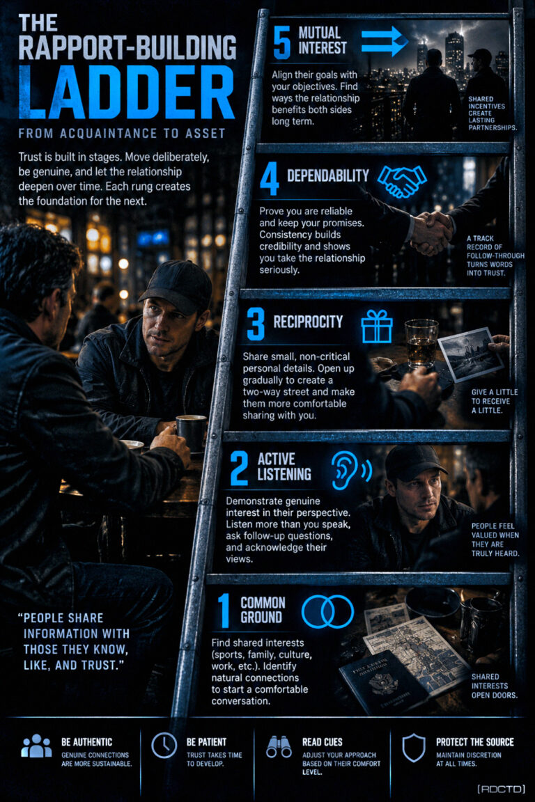 The Rapport-Building Ladder – From Acquaintance to Asset Infographic PDF | RDCTD Tradecraft