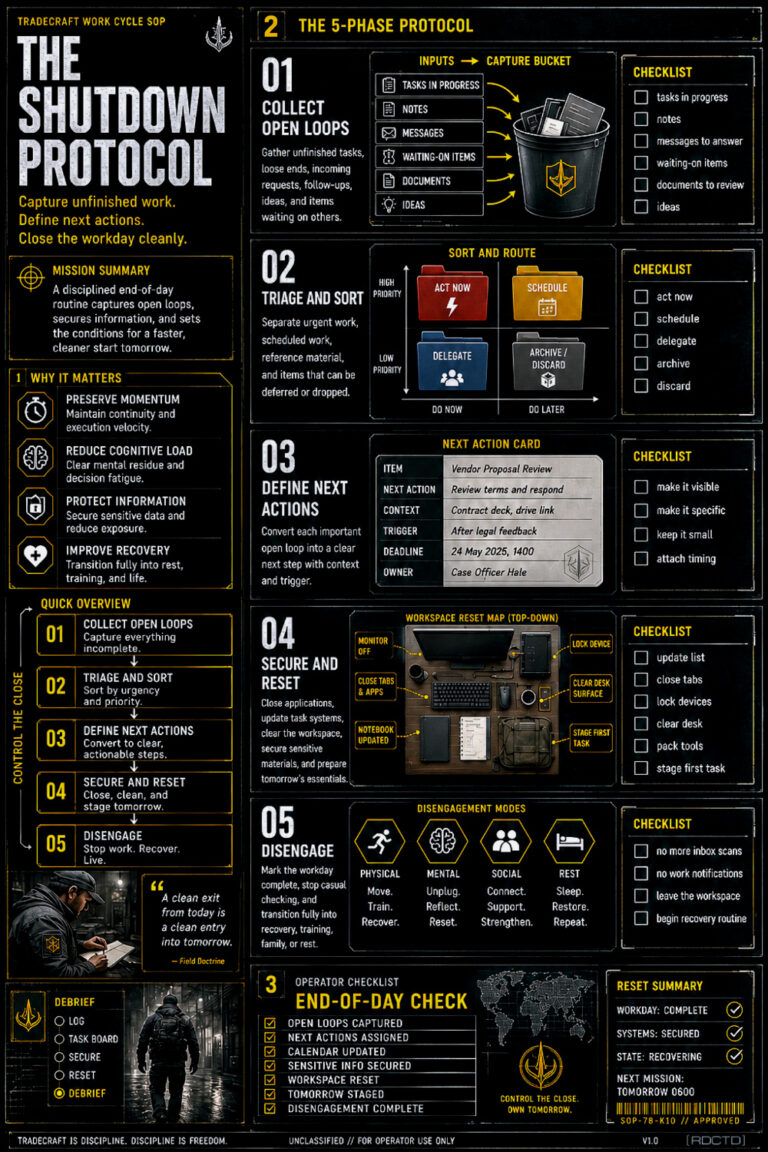 The Shutdown Protocol 811 Infographic PDF | RDCTD Tradecraft