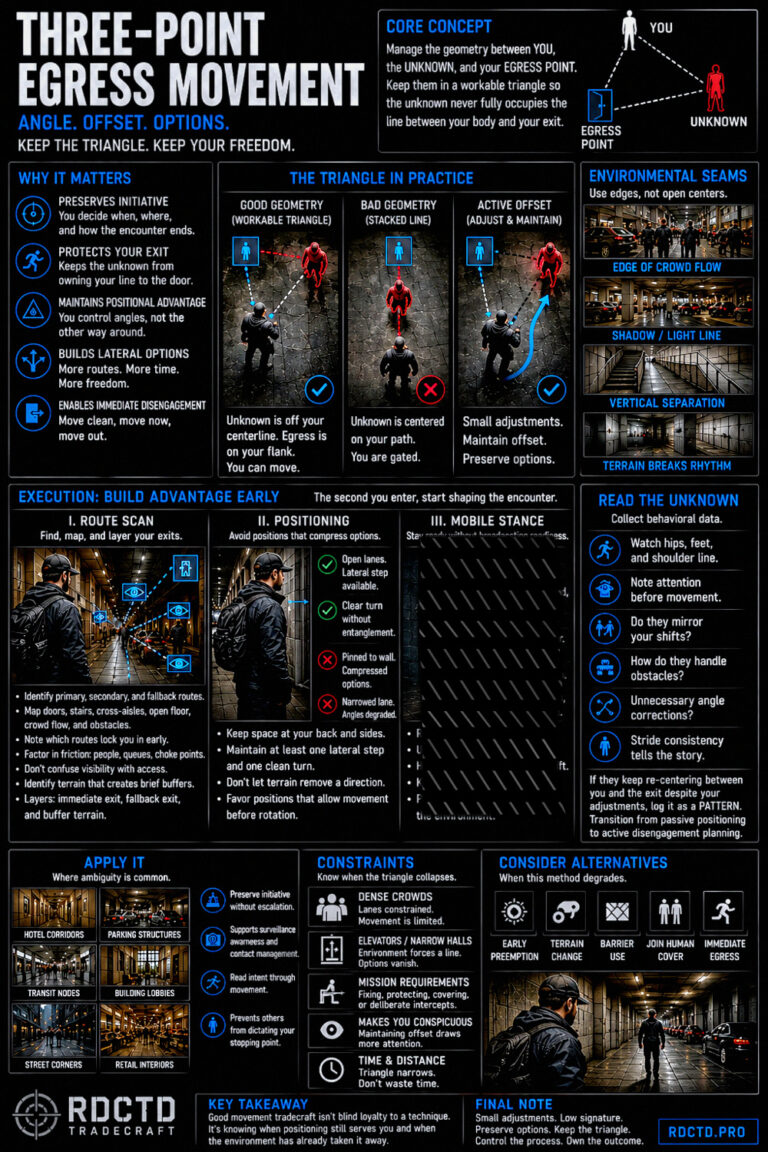 Three-Point Egress Movement Infographic PDF | RDCTD Tradecraft