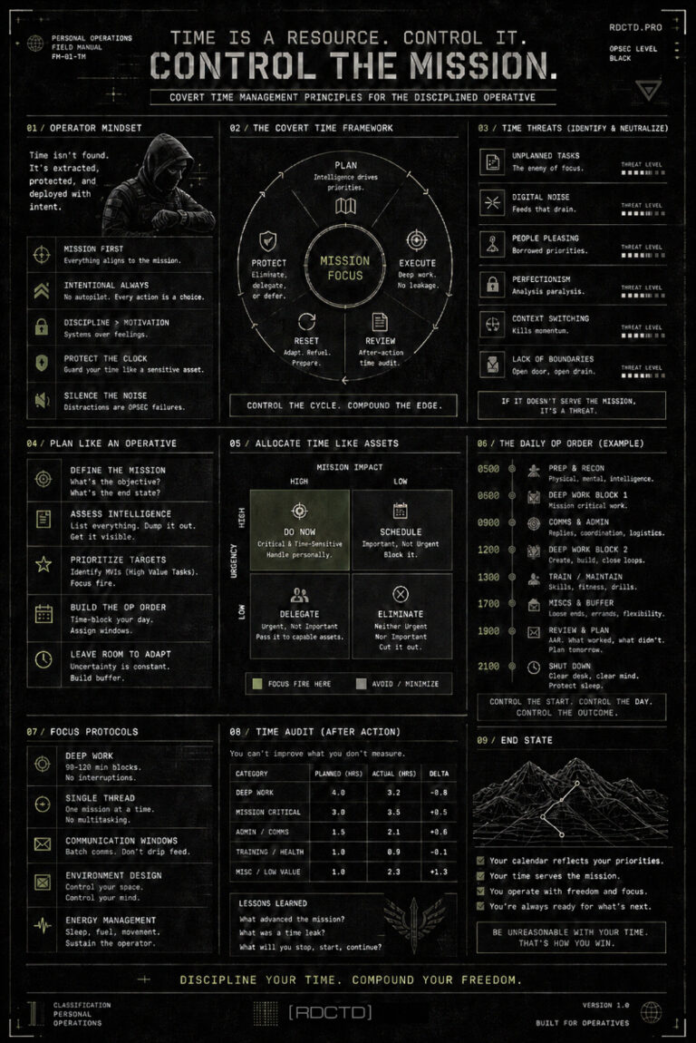 Time Management Infographic | RDCTD Tradecraft