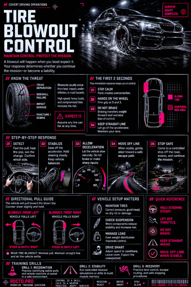 Tire Blowout Control Infographic PDF | RDCTD Tradecraft