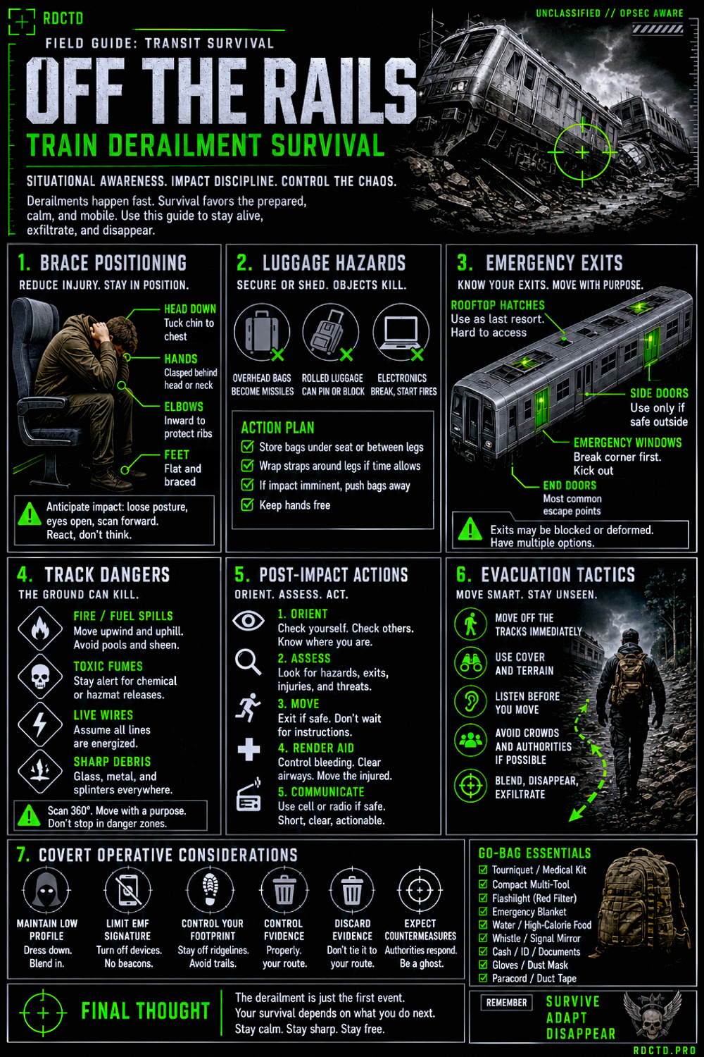 Train Derailment Survival Guide Infographic PDF | RDCTD Tradecraft
