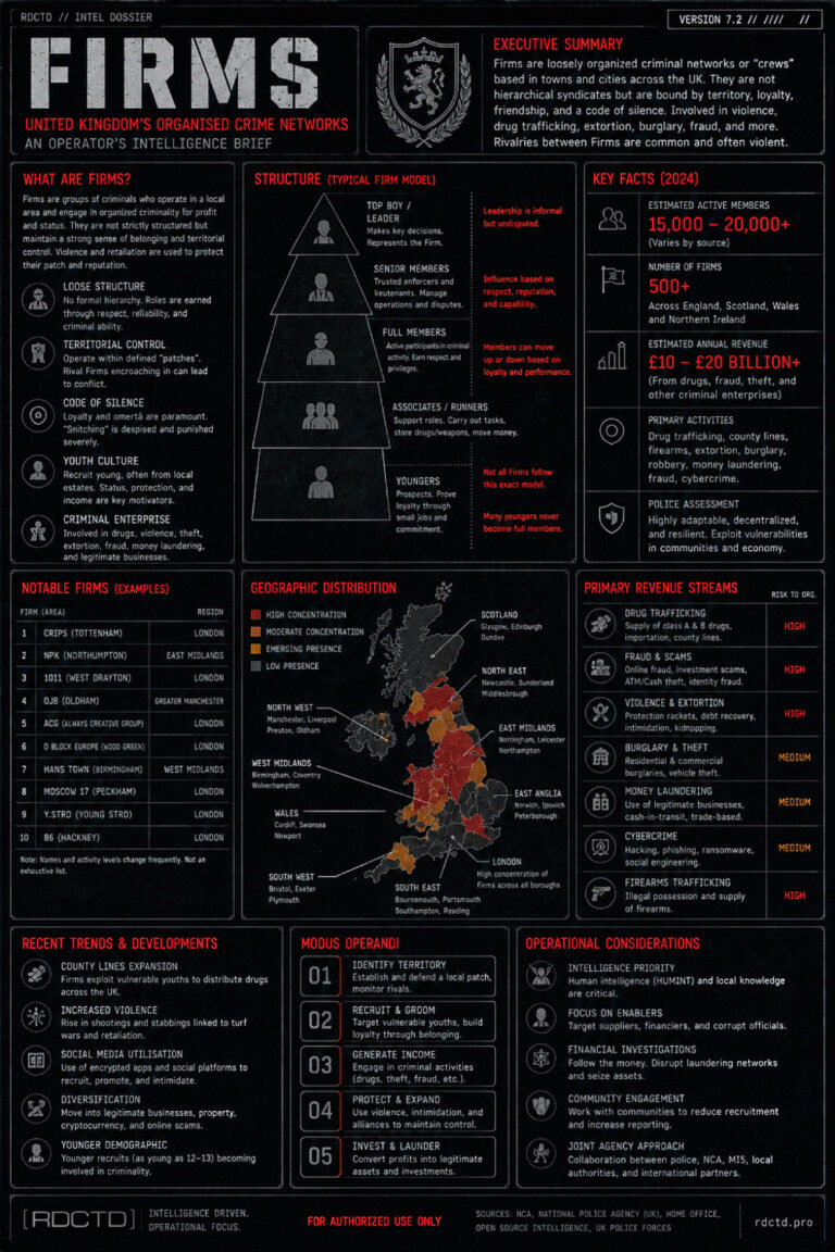 UK Mafia Firms Infographic | RDCTD Tradecraft