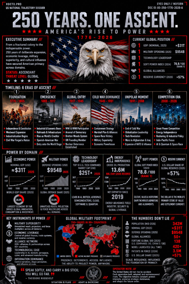 USA 250 Years Rise to Power Infographic PDF | RDCTD Tradecraft