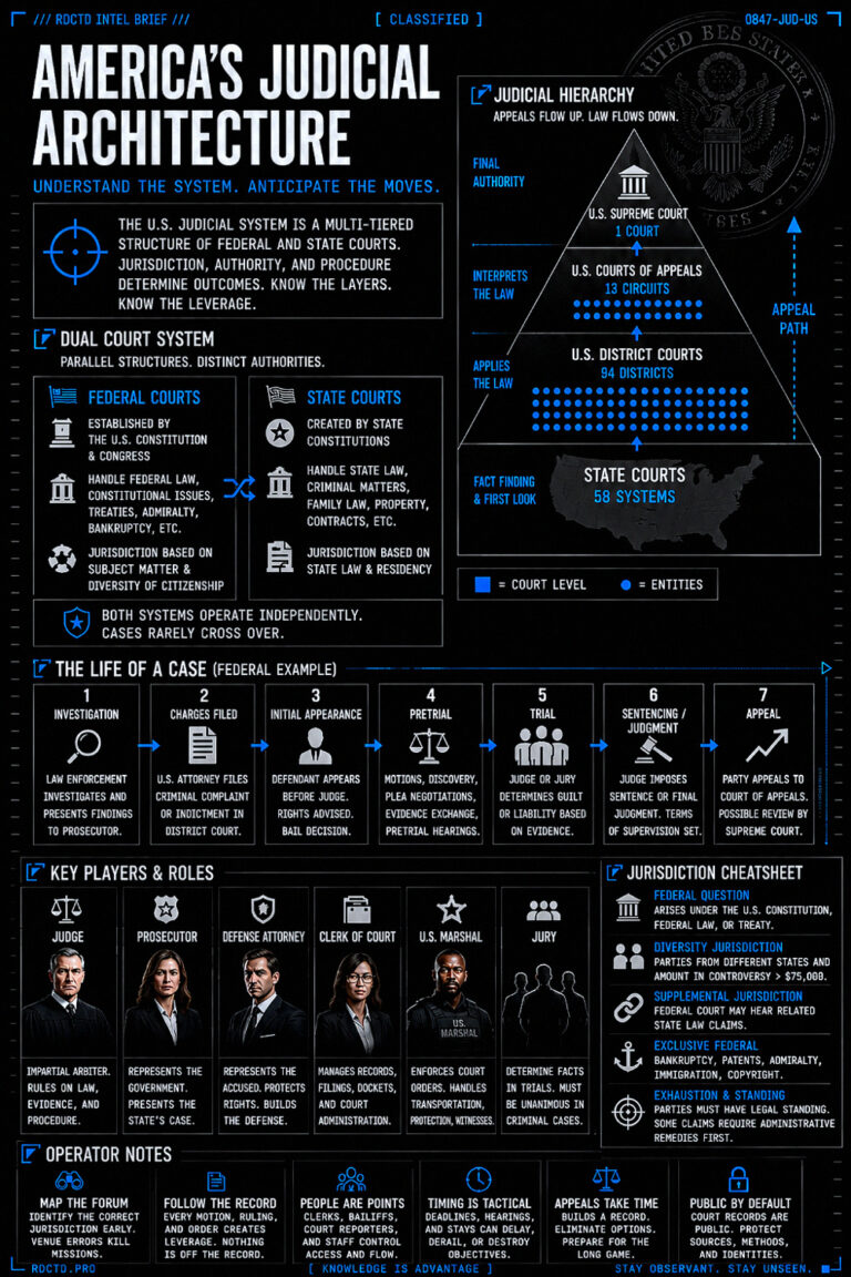 USA Judicial System Infographic | RDCTD Tradecraft