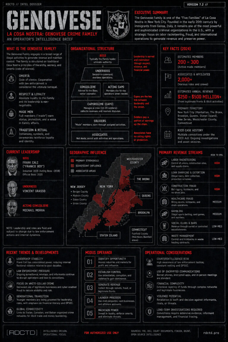 USA Mafia Genovese Infographic | RDCTD Tradecraft