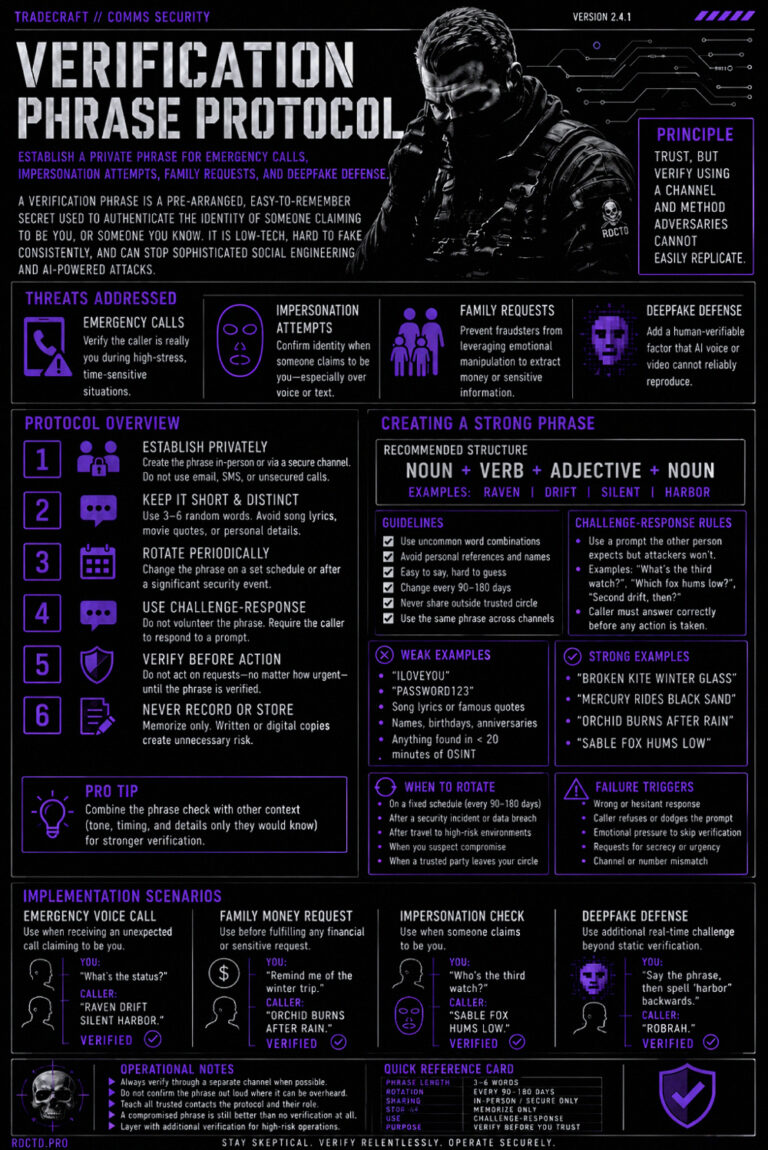 Verification Phrase Protocol Infographic PDF | RDCTD Tradecraft