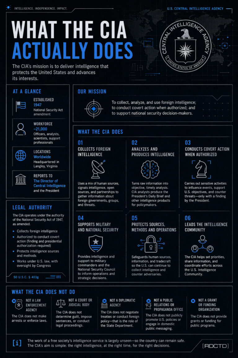 What The CIA Does Infographic | RDCTD Tradecraft