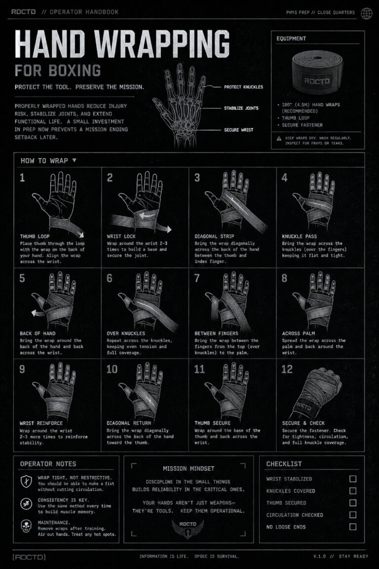 Wrapping Hands for Boxing CQC Infographic | RDCTD Tradecraft